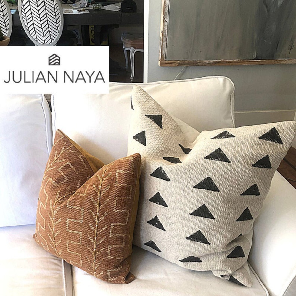 Rust Mudcloth African Arrow tribal Pillow Cover